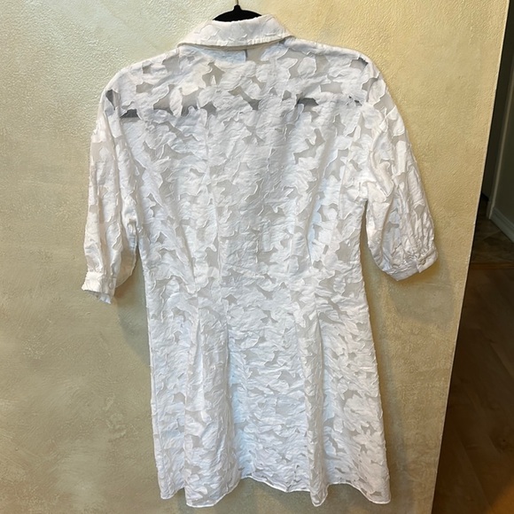 Club Monaco Sheer White Floral dress sz 8 - Picture 7 of 7